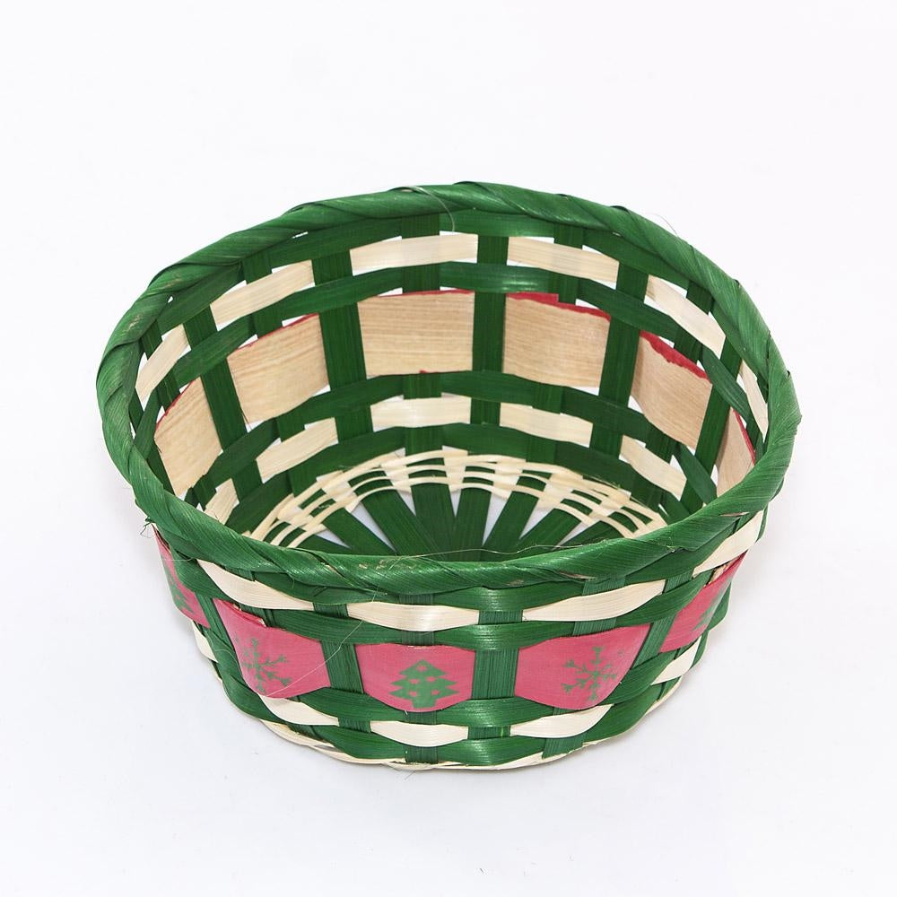 Cesto rotondo in bambù in tre colori, Ø22x10 cm (kit da 10)