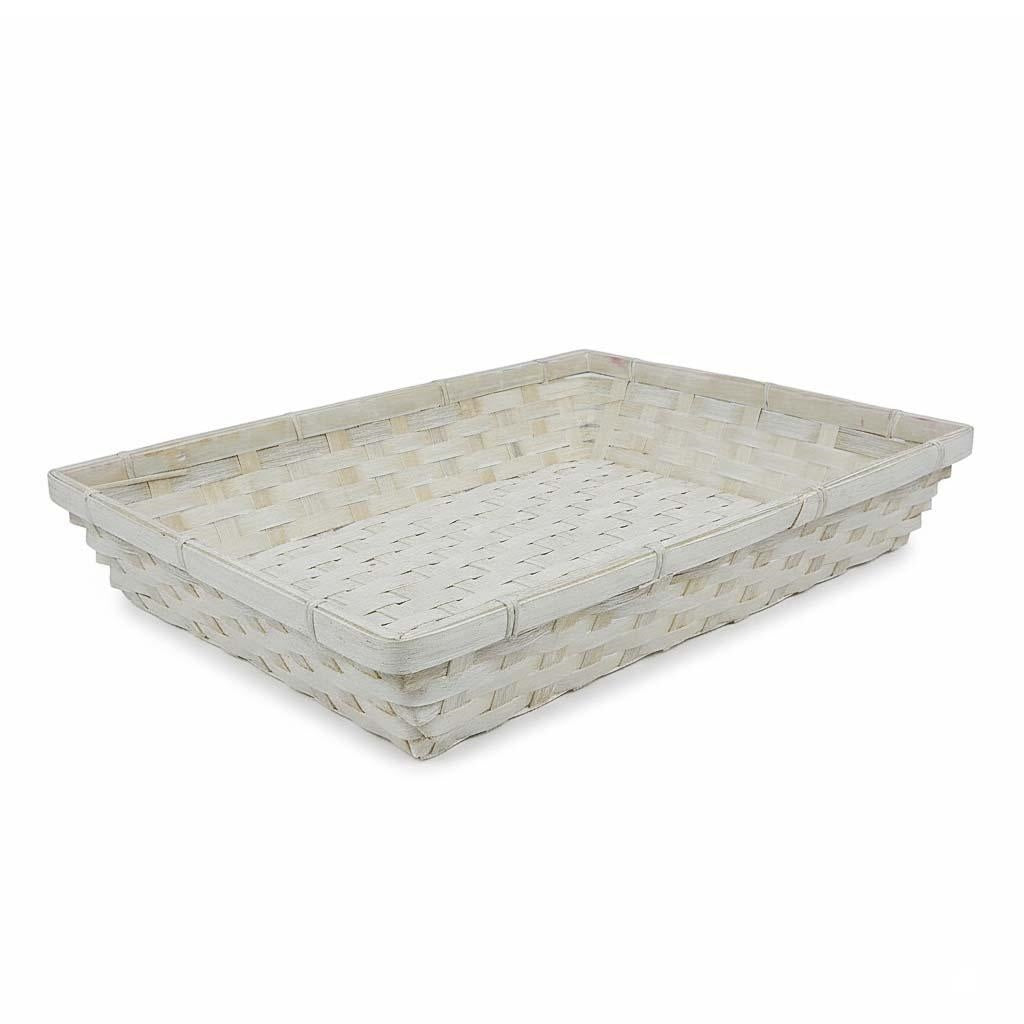 Vassoio in bambù sbiancato, 27x18H6,5 cm (kit da 10)