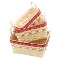 Cesto in pioppo bianco, 31x26H15 cm, set di 3
