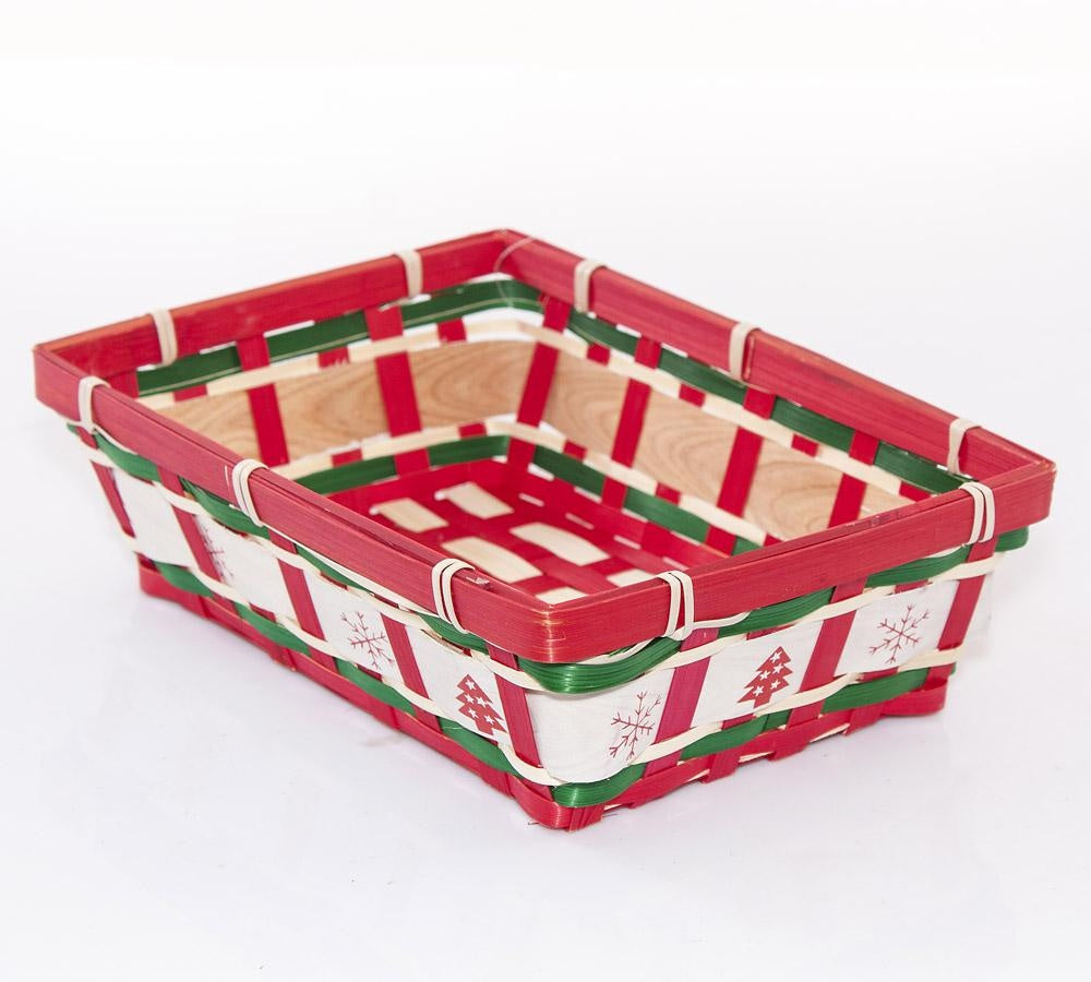 Cesto rettangolare in bambù, 36,5x26x10 cm (kit da 10)
