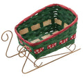 Cesto a forma di slitta in bambù, 28x16x17 cm (kit da 3)