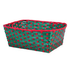 Vaschetta in bambù rossa e verde, 36x30x14 cm (kit da 10)