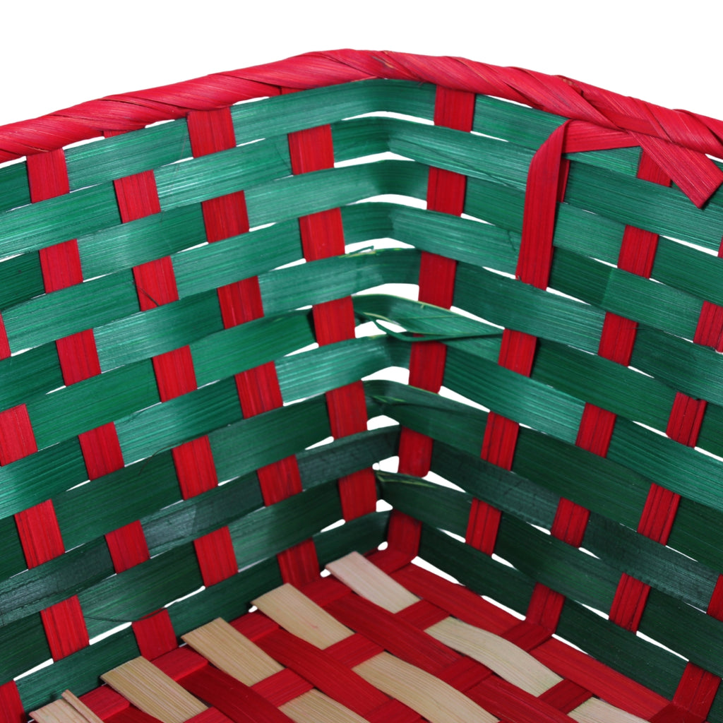 Vaschetta in bambù rossa e verde, 36x30x14 cm (kit da 10)