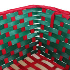 Vaschetta in bambù rossa e verde, 36x30x14 cm (kit da 10)