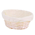 Portapane ovale in bambù naturale con fodera, 24x18x11 cm (kit da 10)