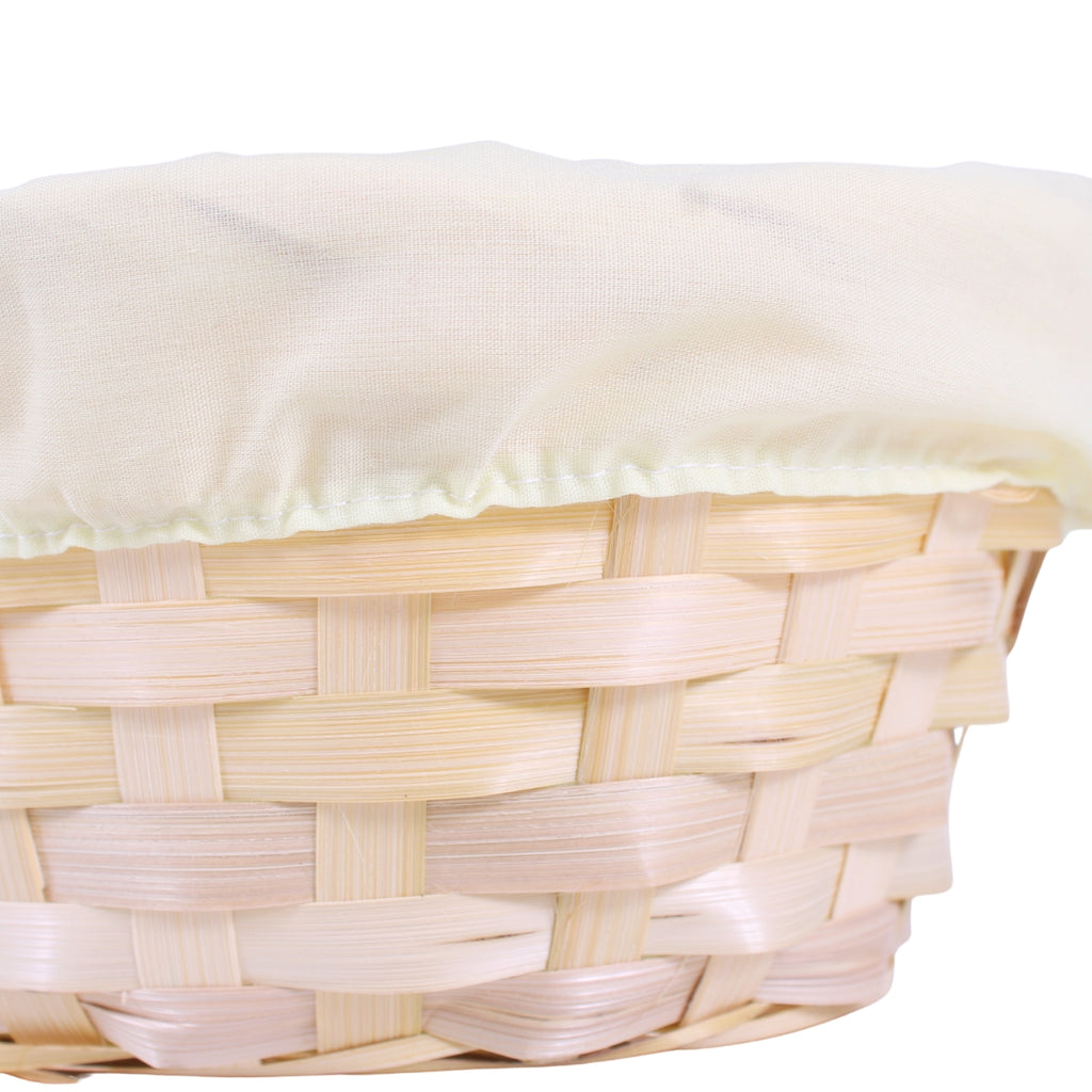 Portapane ovale in bambù naturale con fodera, 24x18x11 cm (kit da 10)