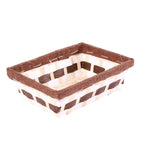 Vaschetta in bambù naturale e marrone, 25x18x9 cm (kit da 10)