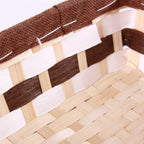 Vaschetta in bambù naturale e marrone, 25x18x9 cm (kit da 10)