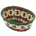 Cesto natalizio verde in bambù, 24x18H9 cm (kit da 10)