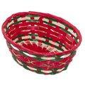 Cesto natalizio rosso in bambù, 24x18H9 cm (kit da 10)