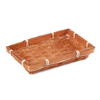 Cestino rettangolare in bambù marrone, 18x12x3 cm (kit da 10)