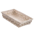 Cesto da confezionamento in bambu' bianco, 42x27x8 cm (kit da 10)