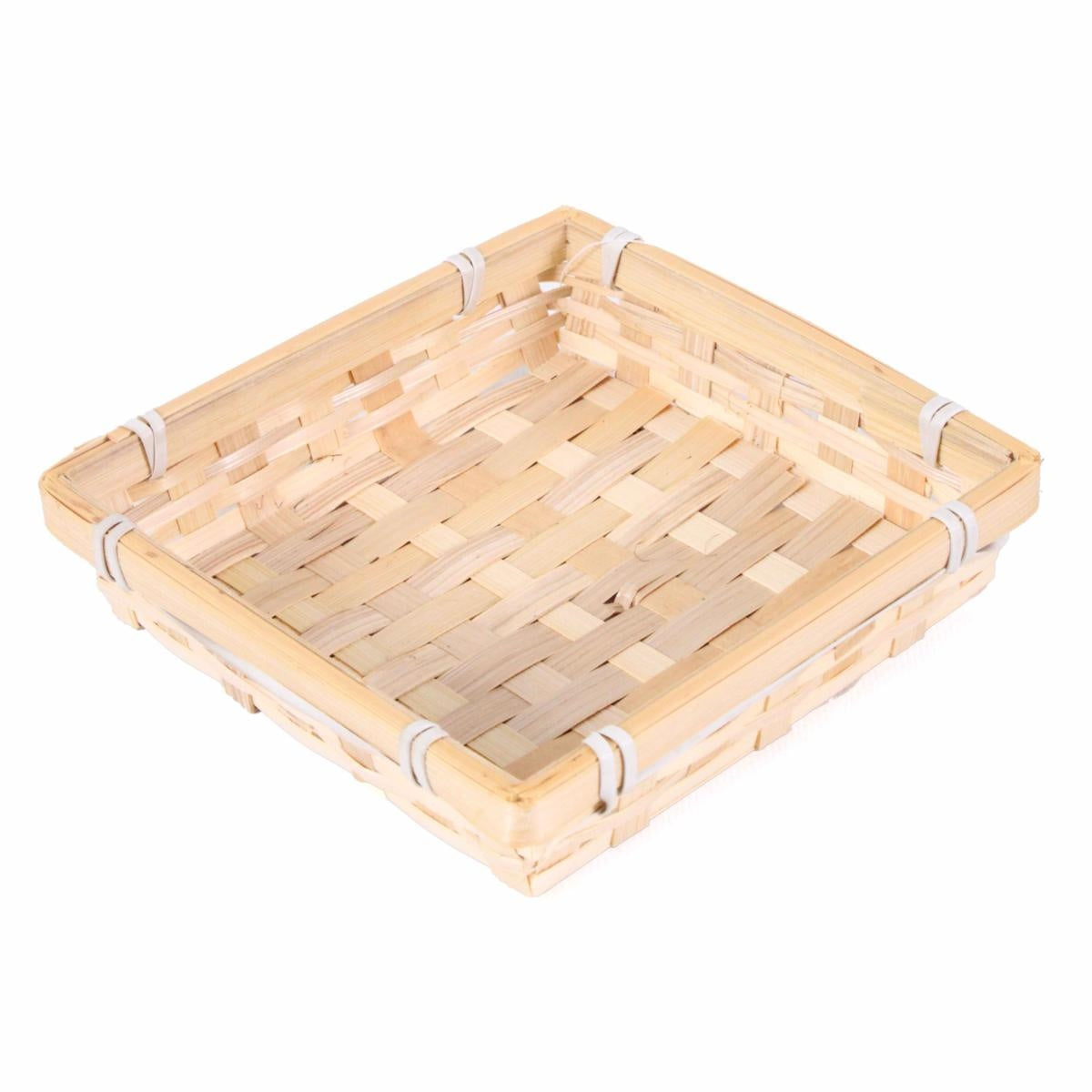 Piattino quadrato in bambù naturale, 15x15H3 cm (kit da 10)