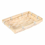 Piattino rettangolare in bambù naturale, 15x10H3 cm (kit da 10)