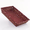 Cesto rettangolare in bambù rosso, 42x27x8 cm (kit da 10)