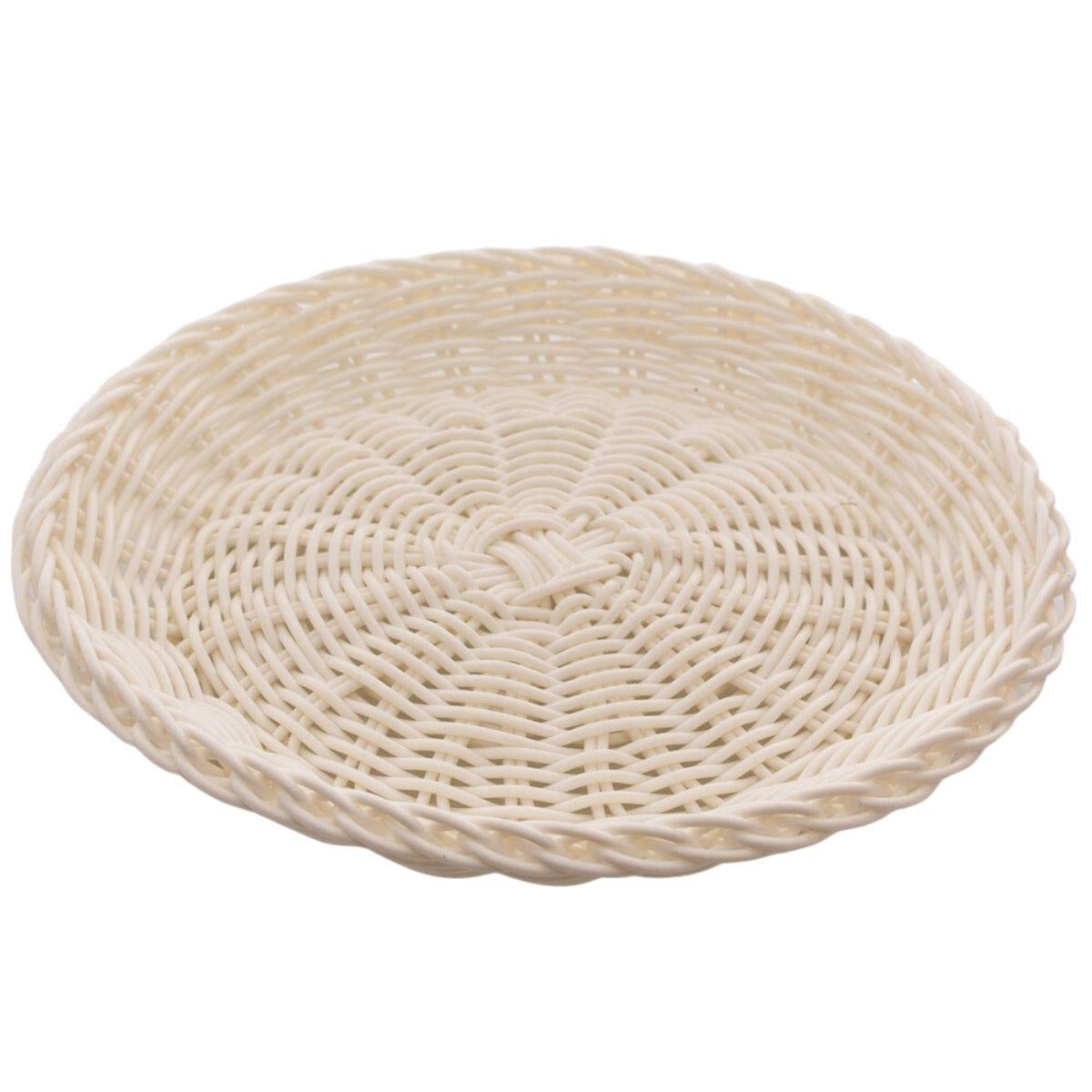 Piatto bianco con trama intrecciata, Ø23 cm (kit da 10)