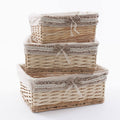 Cesto rettangolare in vimini con fodera, 45x32x18 cm