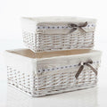 Vaschetta in vimini con fiocco, 45x30x19 cm