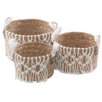 Cesto in seagrass e cotone, Ø31H16 cm, set di 3