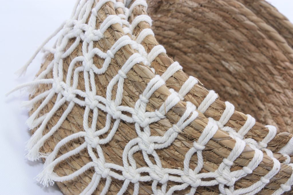 Cesto in seagrass e cotone, Ø31H16 cm, set di 3