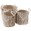 Cesti in seagrass e cotone, set di 3, Ø34H28 cm