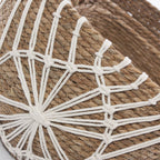 Cesto in seagrass e cotone con manici, set di 3, Ø37H37 cm