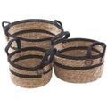 Cesto in seagrass e cotone, Ø31x18 cm, set di 3