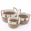 Cesto in seagrass e cotone, set di 3, Ø31H16 cm