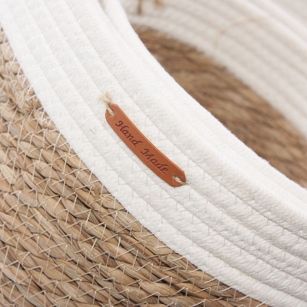 Cesto in seagrass e cotone, set di 3, Ø31H16 cm