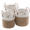 Cesto in seagrass e cotone, Ø37x37 cm, set di 3