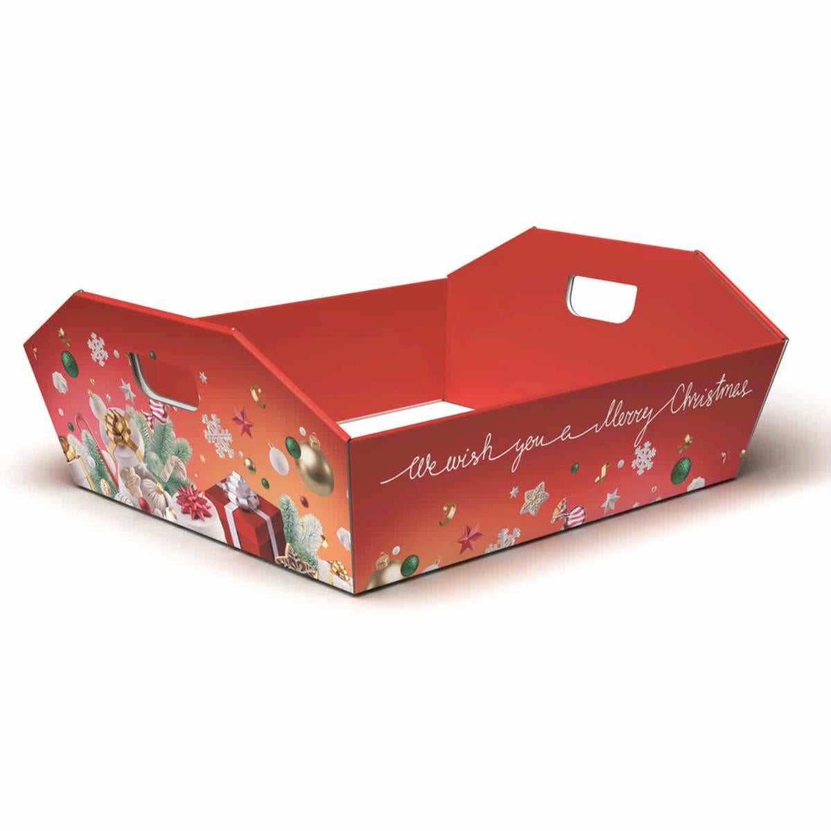 Vassoio in cartone con maniglie, 46x34H10 cm (kit da 10)