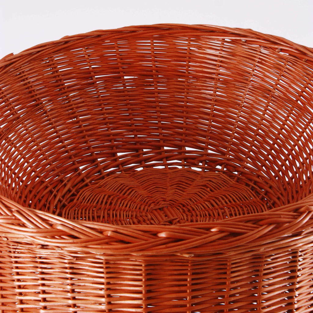 Espositore in vimini rosso con cesto Rulu, Ø60H90 cm