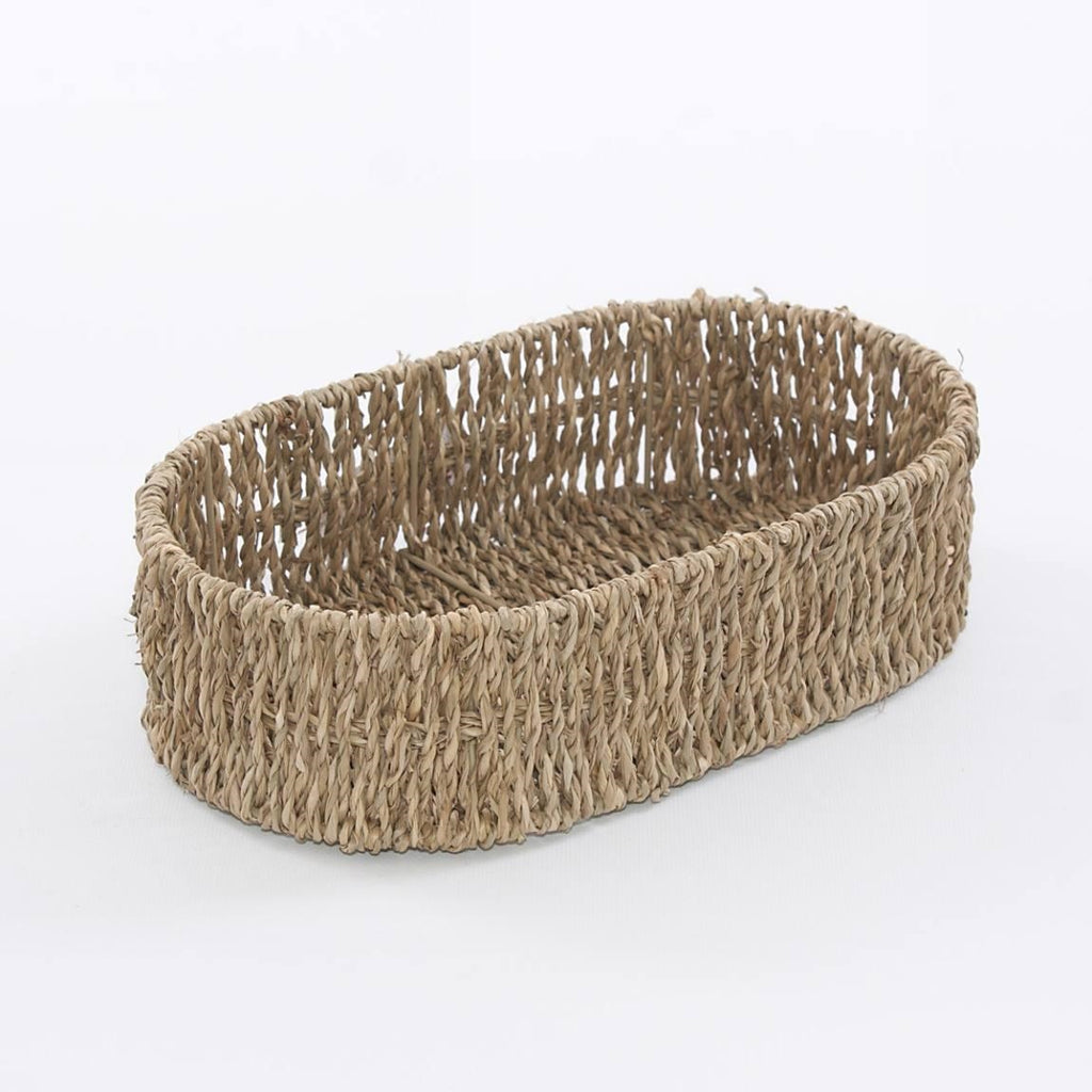 Cestino portaoggetti ovale in cordoncino, 30x18x8 cm (kit da 5)