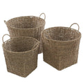 Set di 3 cesti in cordoncino con manici, Ø39H38 cm