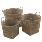 Set di 3 cesti in cordoncino con manici, Ø39H38 cm