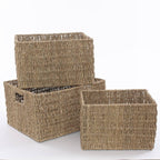 Cesto rettangolare in cordoncino, 36x28xH20 cm, set di 3