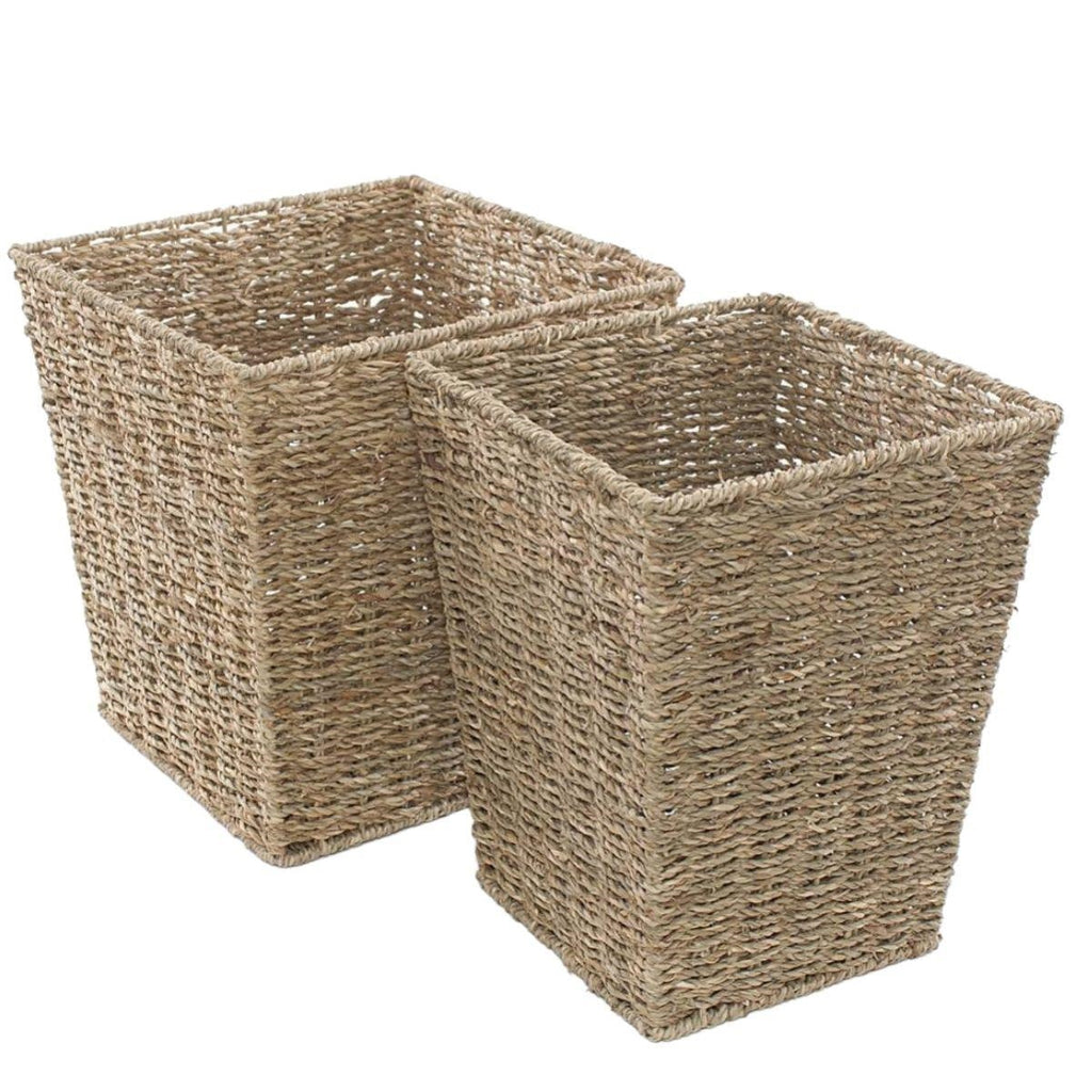 Cesto quadrato in cordoncino, 28x28H30 cm, set di 2