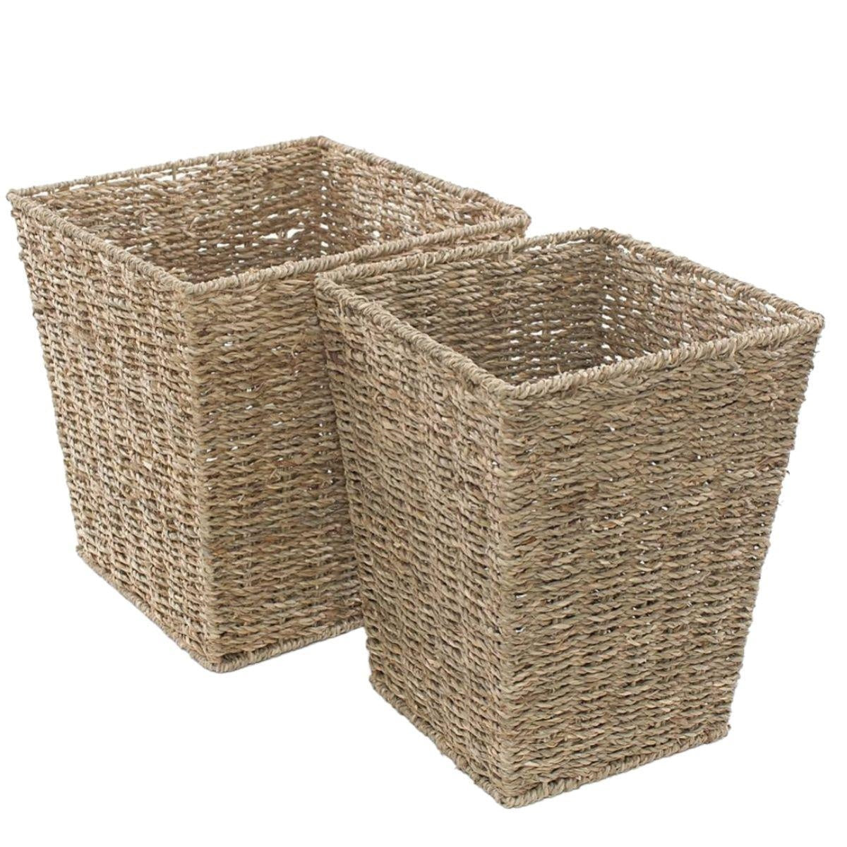 Cesto quadrato in cordoncino, 28x28H30 cm, set di 2