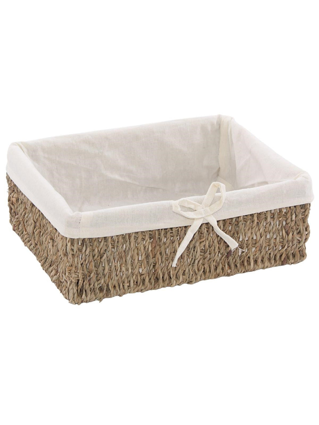 Cestino in cordoncino foderato, 26x20H9 cm (kit da 3)