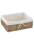 Cestino in cordoncino foderato, 26x20H9 cm (kit da 3)
