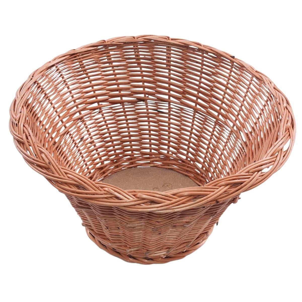 Cesto espositore rotondo in vimini rosso, Ø50H25 cm