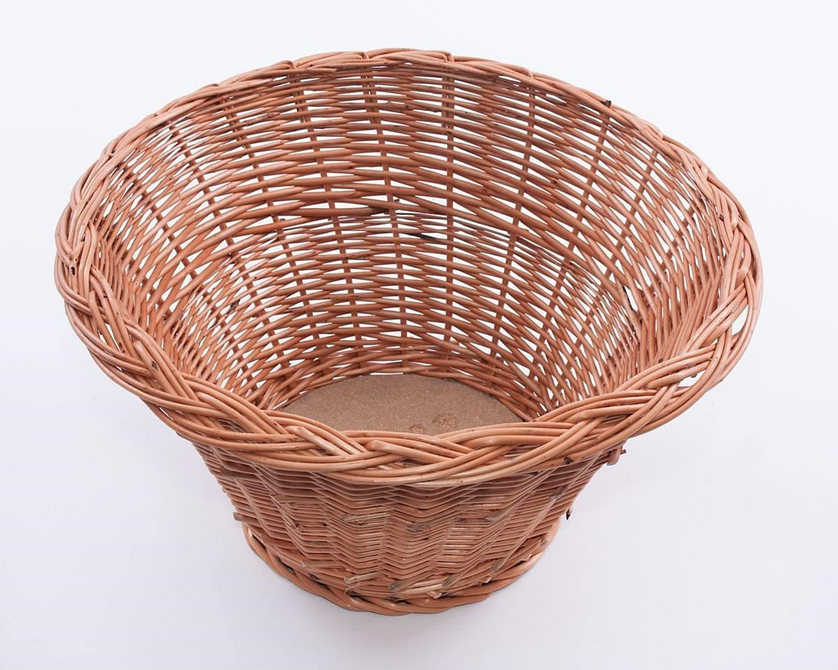 Cesto conico in vimini rosso con fondo in legno, Ø40/25H20 cm