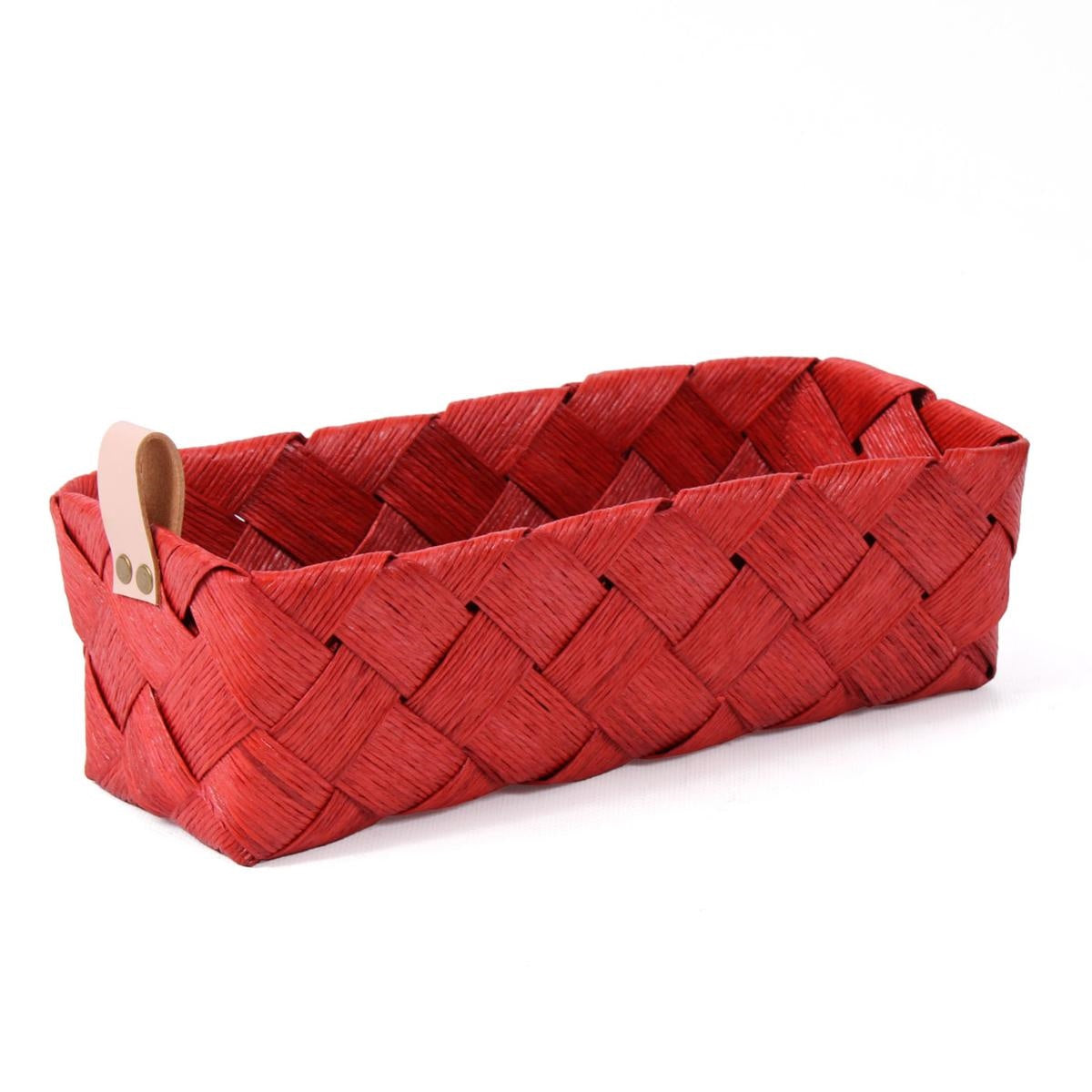 Cesto in fibra di cellulosa rettangolare rosso, 28x13x9 cm