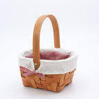 Cesto ovale in pioppo foderato con manico, 18x15H10/20 cm (kit da 10)
