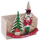 Cassetta natalizia in compensato con schiaccianoci, 15x8x16 cm (kit da 3)