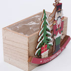 Cassetta natalizia in compensato con schiaccianoci, 15x8x16 cm (kit da 3)