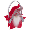 Borsina in panno rosso con gnomo, 18x7H25 cm (kit da 5)