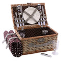 Cesto da picnic rettangolare in vimini, 38x26H20 cm