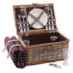 Cesto da picnic rettangolare in vimini, 38x26H20 cm