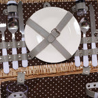 Cesto da picnic rettangolare in vimini, 38x26H20 cm